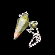Unakite pendulum 33mm 10g in sunlight - Rocks and Things Store