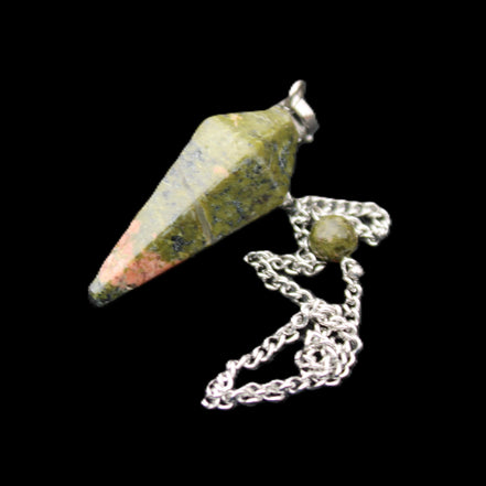 Unakite pendulum 33mm 10g in sunlight - Rocks and Things Store