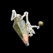Unakite pendulum 33mm 10g in sunlight - Rocks and Things Store