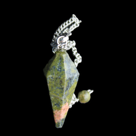 Unakite pendulum 33mm 10g in sunlight - Rocks and Things Store