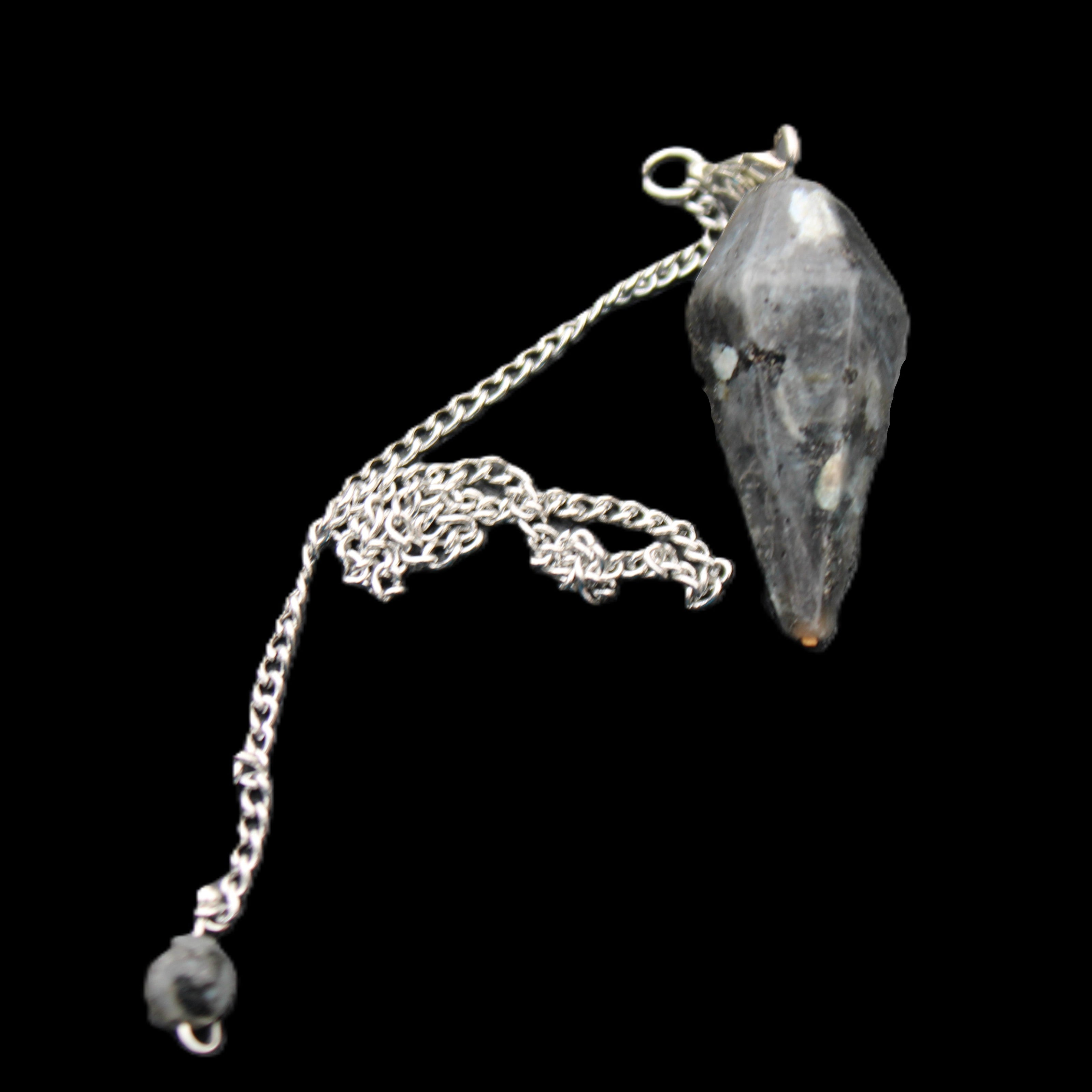 Indigo Gabbro pendulum 34mm 10g in sunlight - Rocks and Things Store