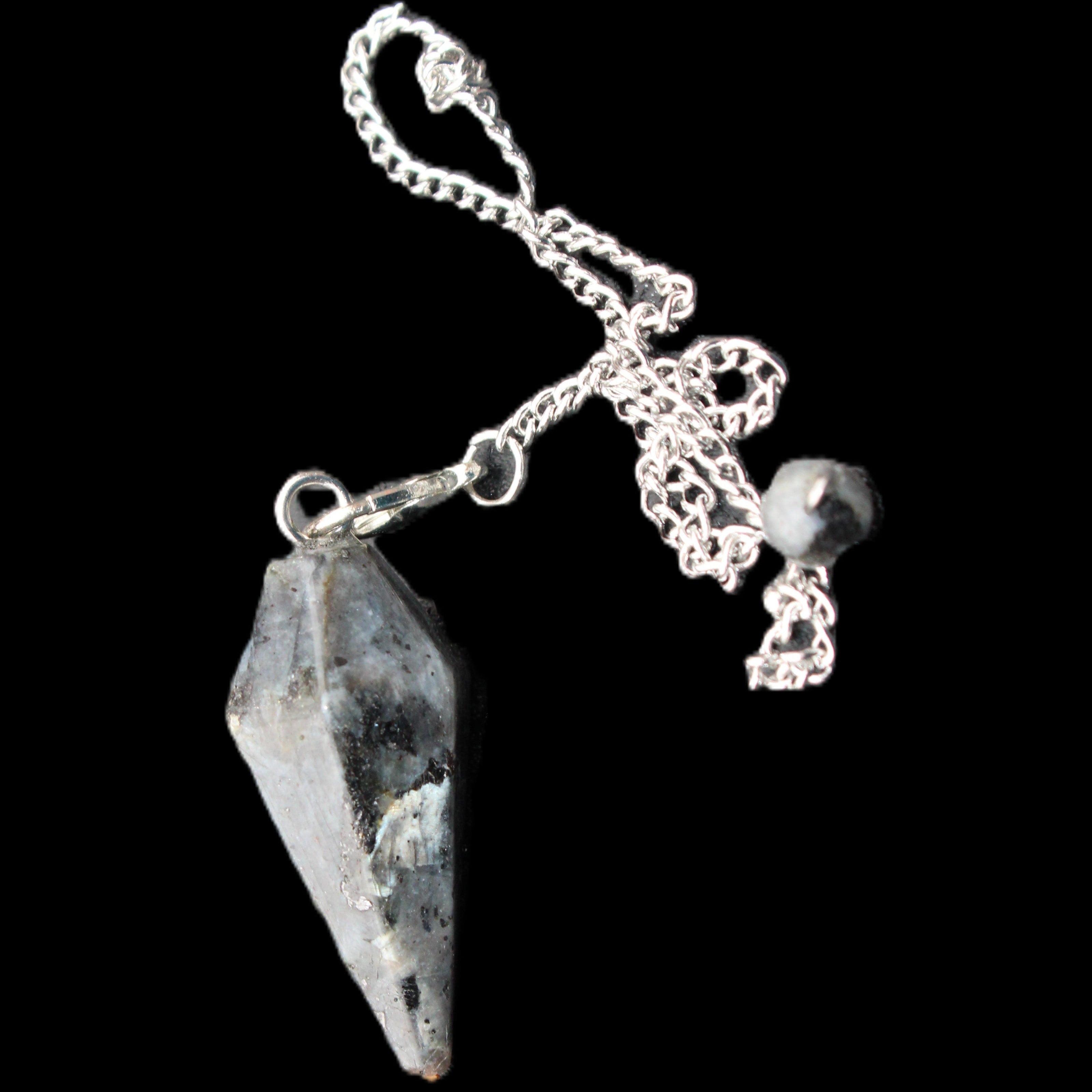Indigo Gabbro pendulum 34mm 10g in sunlight - Rocks and Things Store