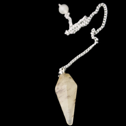 Rutile Quartz pendulum 32mm 8g in sunlight - Rocks and Things Store