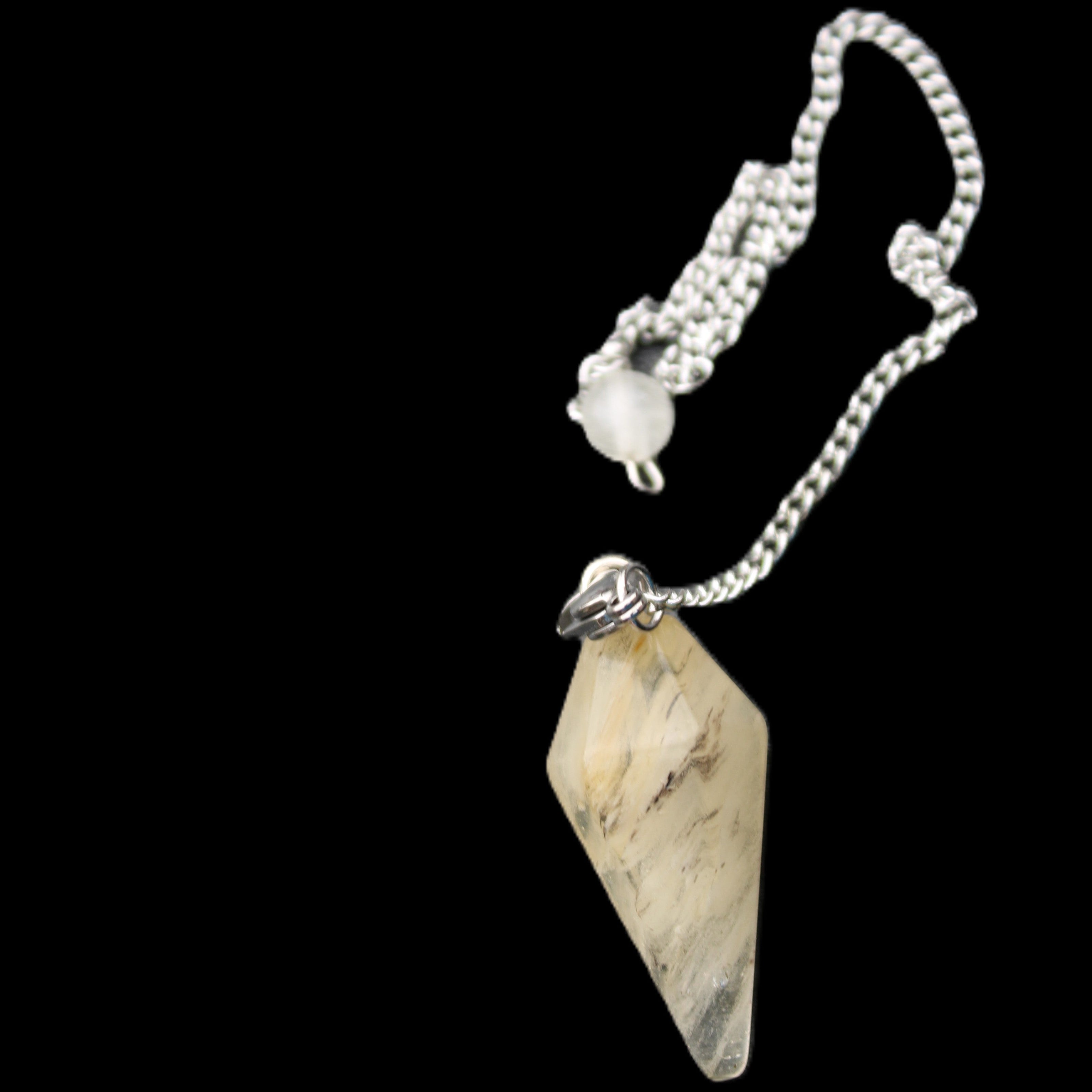 Rutile Quartz pendulum 32mm 8g in sunlight - Rocks and Things Store