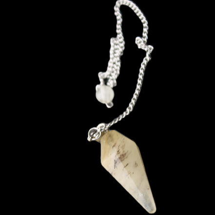 Rutile Quartz pendulum 32mm 8g in sunlight - Rocks and Things Store