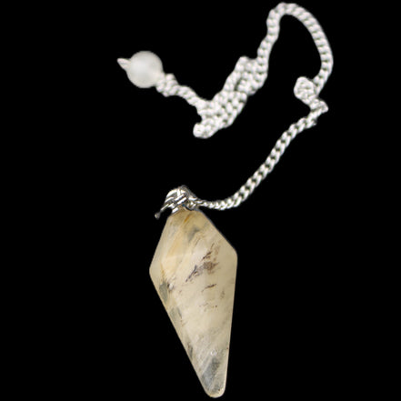 Rutile Quartz pendulum 32mm 8g in sunlight - Rocks and Things Store