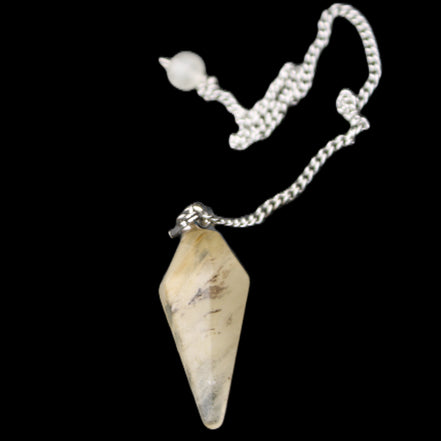 Rutile Quartz pendulum 32mm 8g in sunlight - Rocks and Things Store