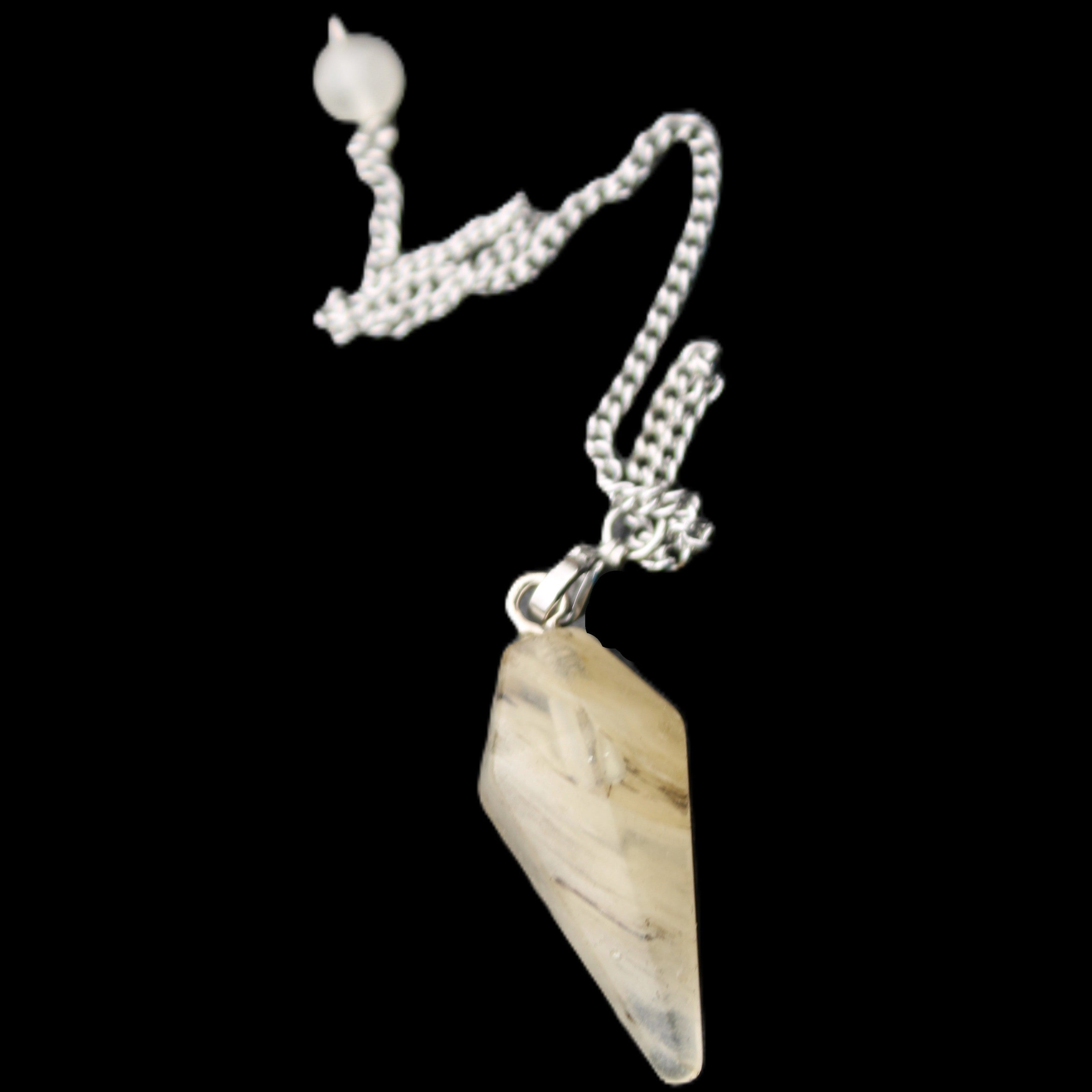 Rutile Quartz pendulum 32mm 8g in sunlight - Rocks and Things Store