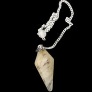 Rutile Quartz pendulum 32mm 8g in sunlight - Rocks and Things Store