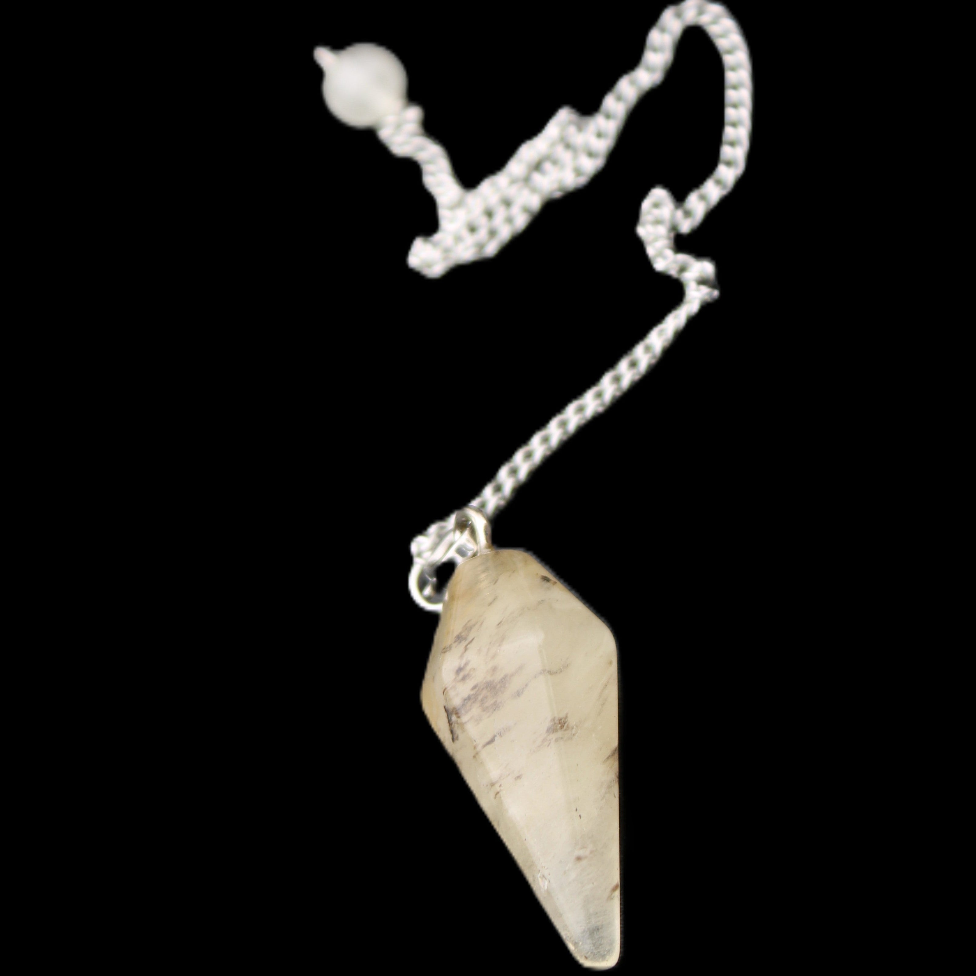 Rutile Quartz pendulum 32mm 8g in sunlight - Rocks and Things Store