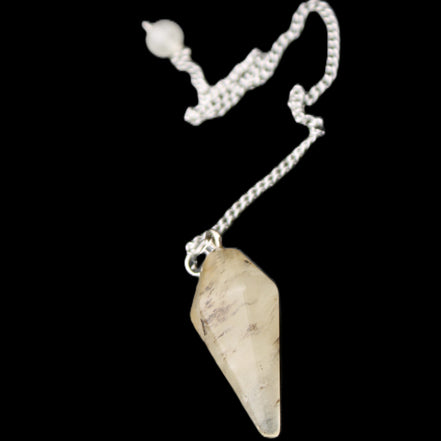 Rutile Quartz pendulum 32mm 8g in sunlight - Rocks and Things Store