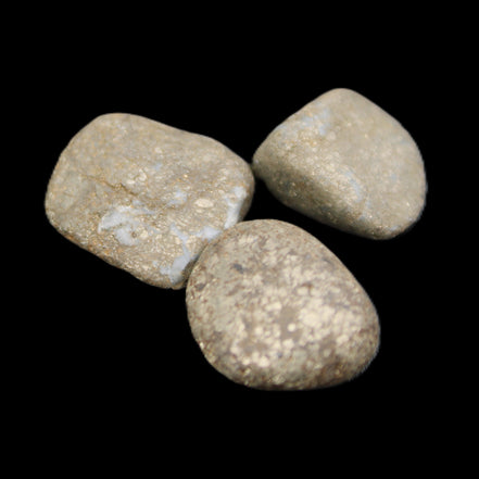 Pyrite 3 small tumbled stones 20-25g in sunlight - Rocks and Things Store