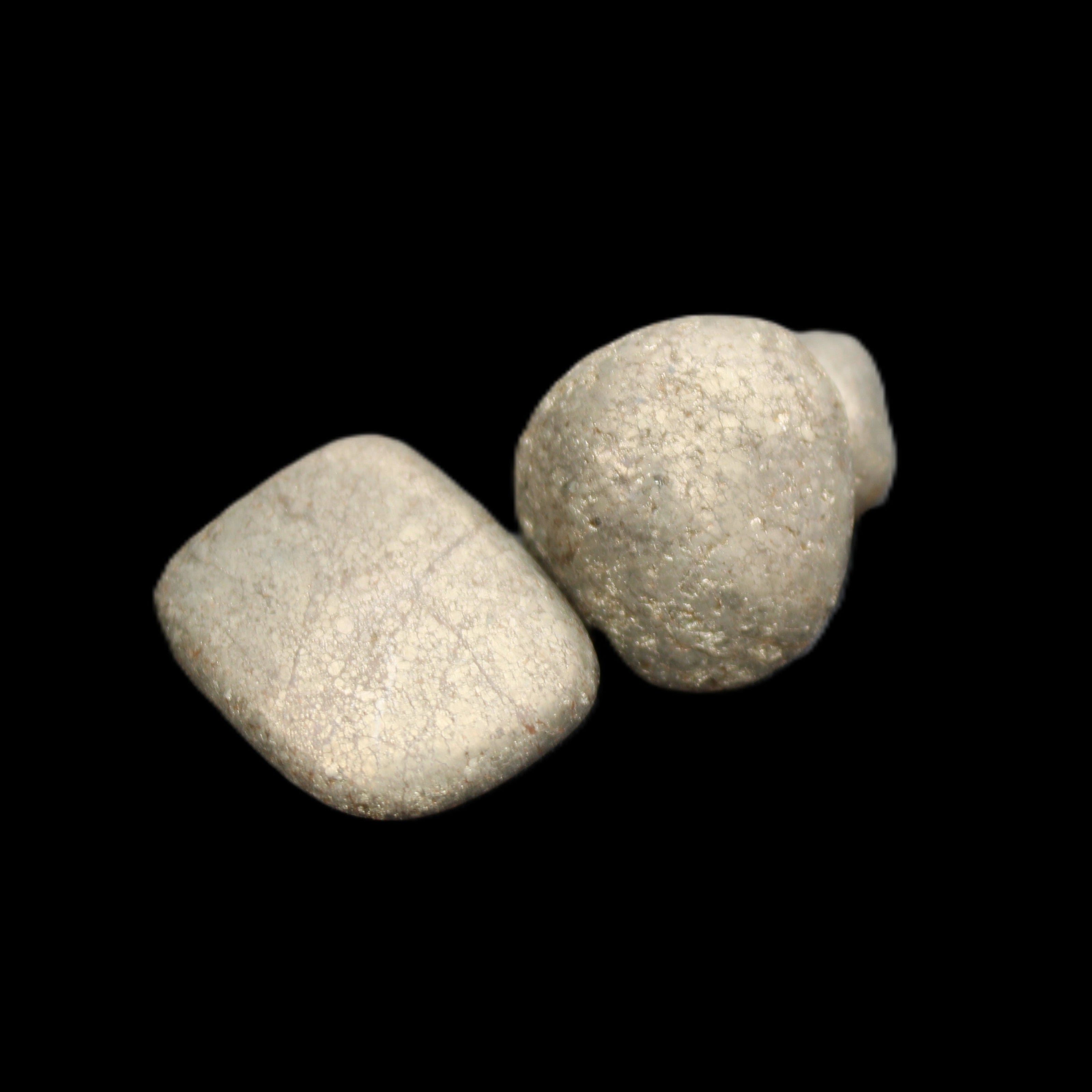 Pyrite 3 small tumbled stones 20-25g in sunlight - Rocks and Things Store