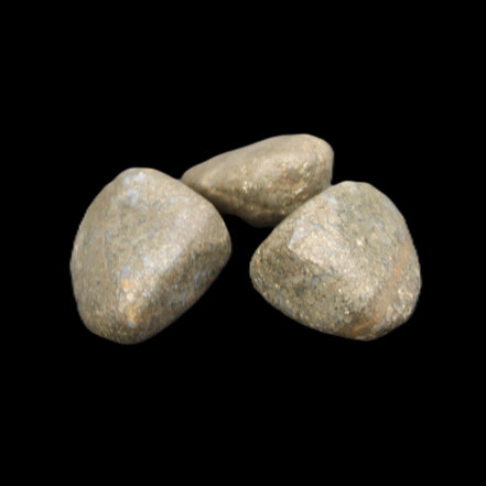 Pyrite 3 small tumbled stones 20-25g in sunlight - Rocks and Things Store