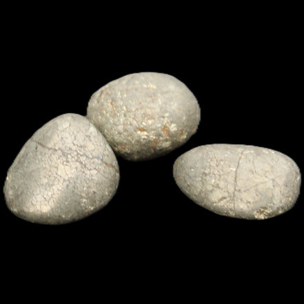 Pyrite 3 small tumbled stones 20-25g in sunlight - Rocks and Things Store
