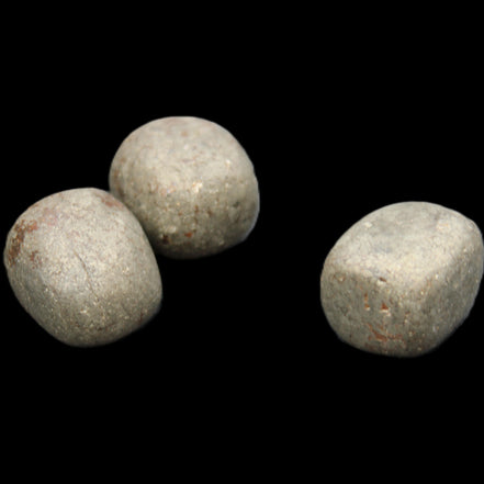 Pyrite 3 small tumbled stones 20mm 60g in sunlight - Rocks and Things Store