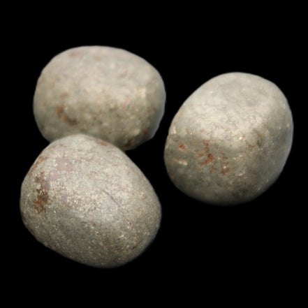 Pyrite 3 small tumbled stones 20mm 60g in sunlight - Rocks and Things Store