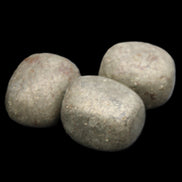 Pyrite 3 small tumbled stones 20mm 60g in sunlight - Rocks and Things Store