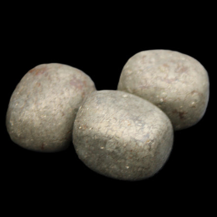 Pyrite 3 small tumbled stones 20mm 60g in sunlight - Rocks and Things Store