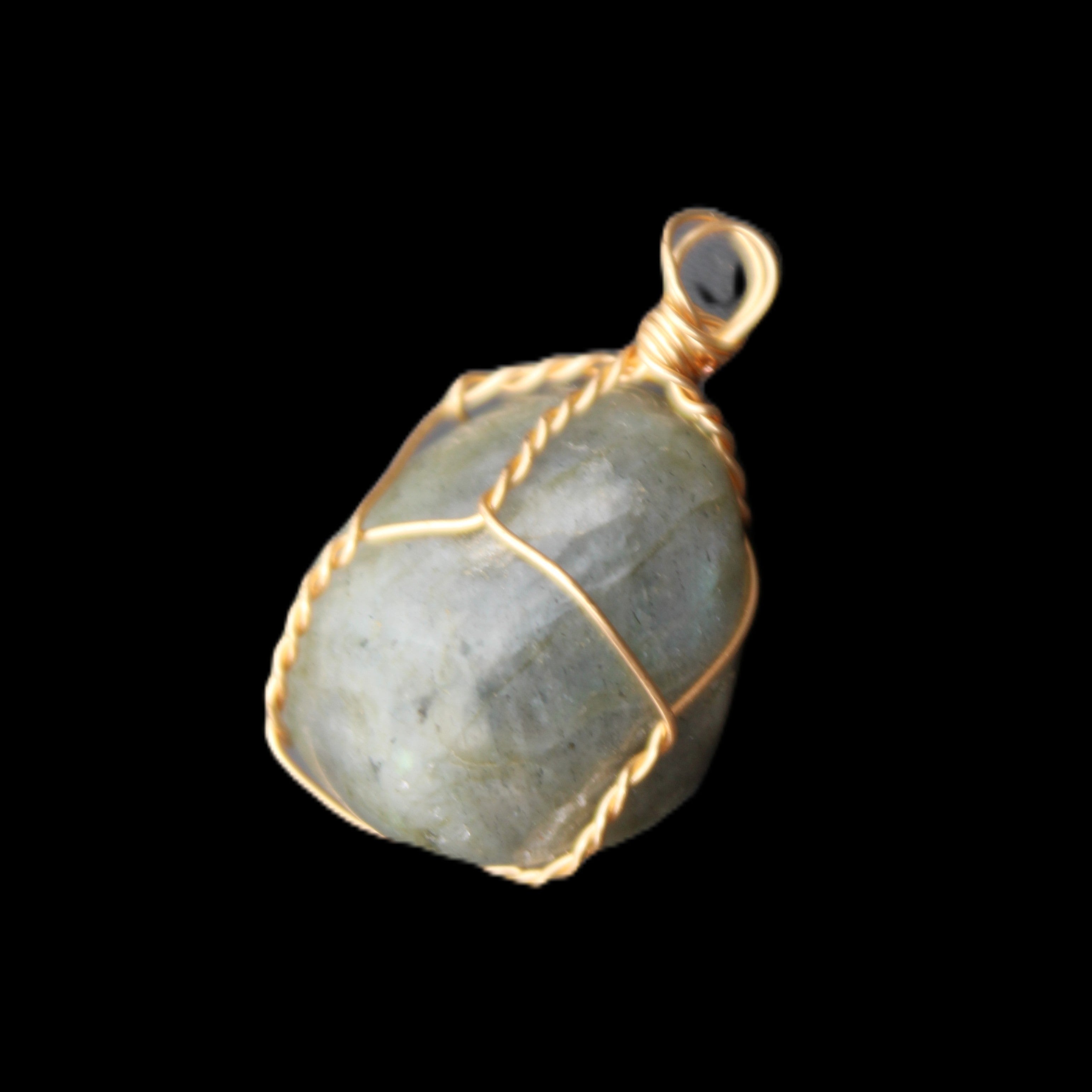 Labradorite wire wrapped pendant 18*15*23mm 10g in sunlight - Rocks and Things Store