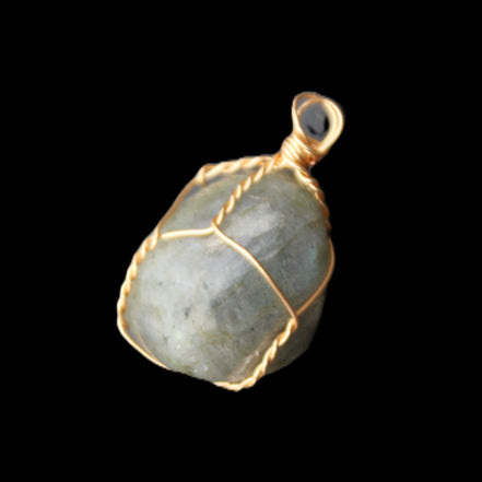 Labradorite wire wrapped pendant 18*15*23mm 10g in sunlight - Rocks and Things Store