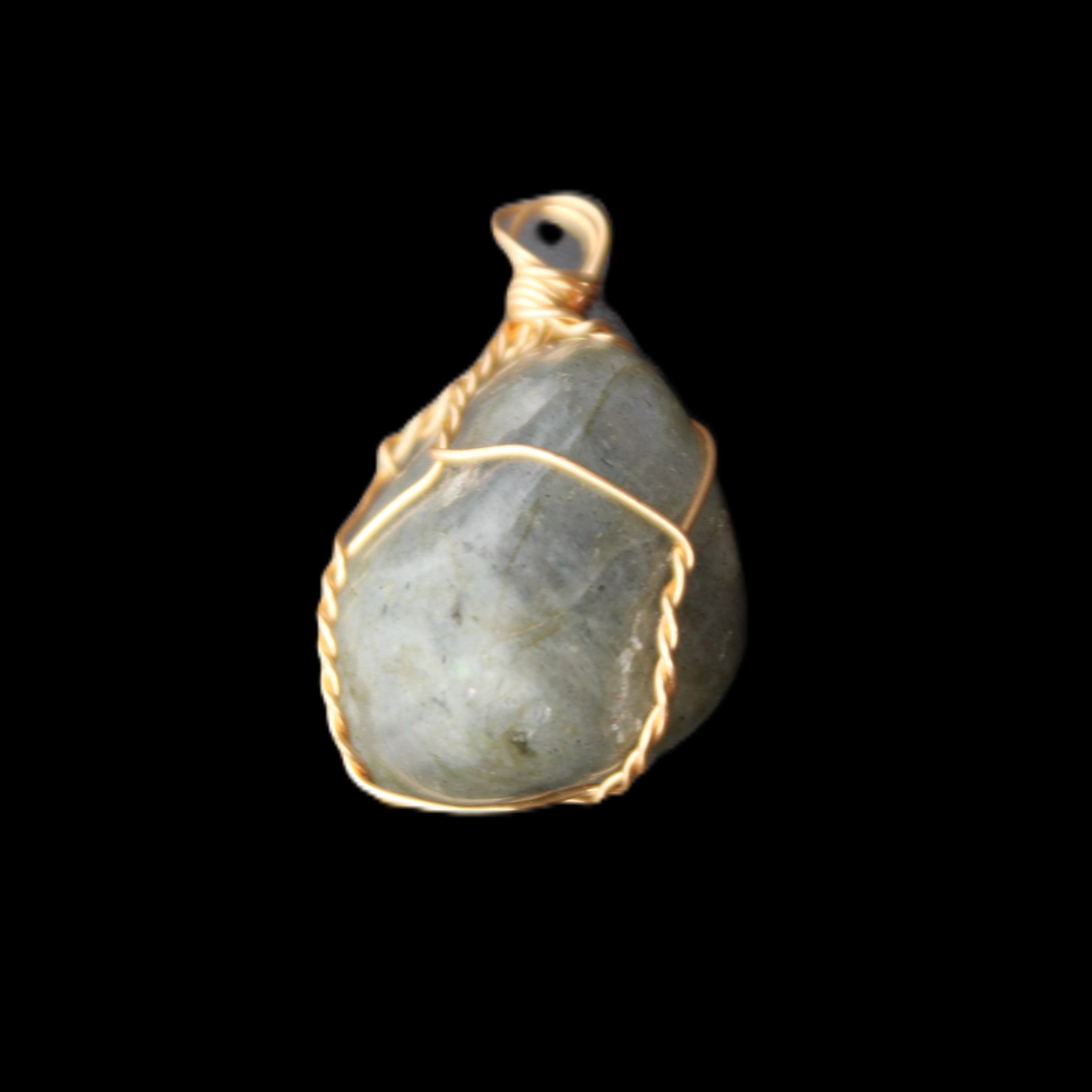 Labradorite wire wrapped pendant 18*15*23mm 10g in sunlight - Rocks and Things Store