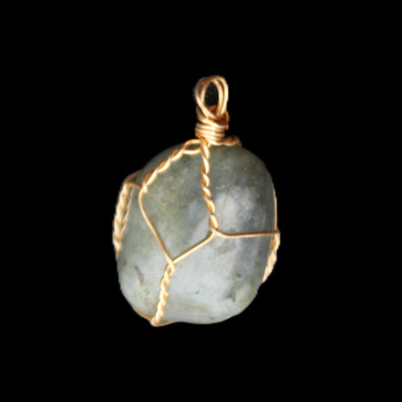 Labradorite wire wrapped pendant 18*15*23mm 10g in sunlight - Rocks and Things Store