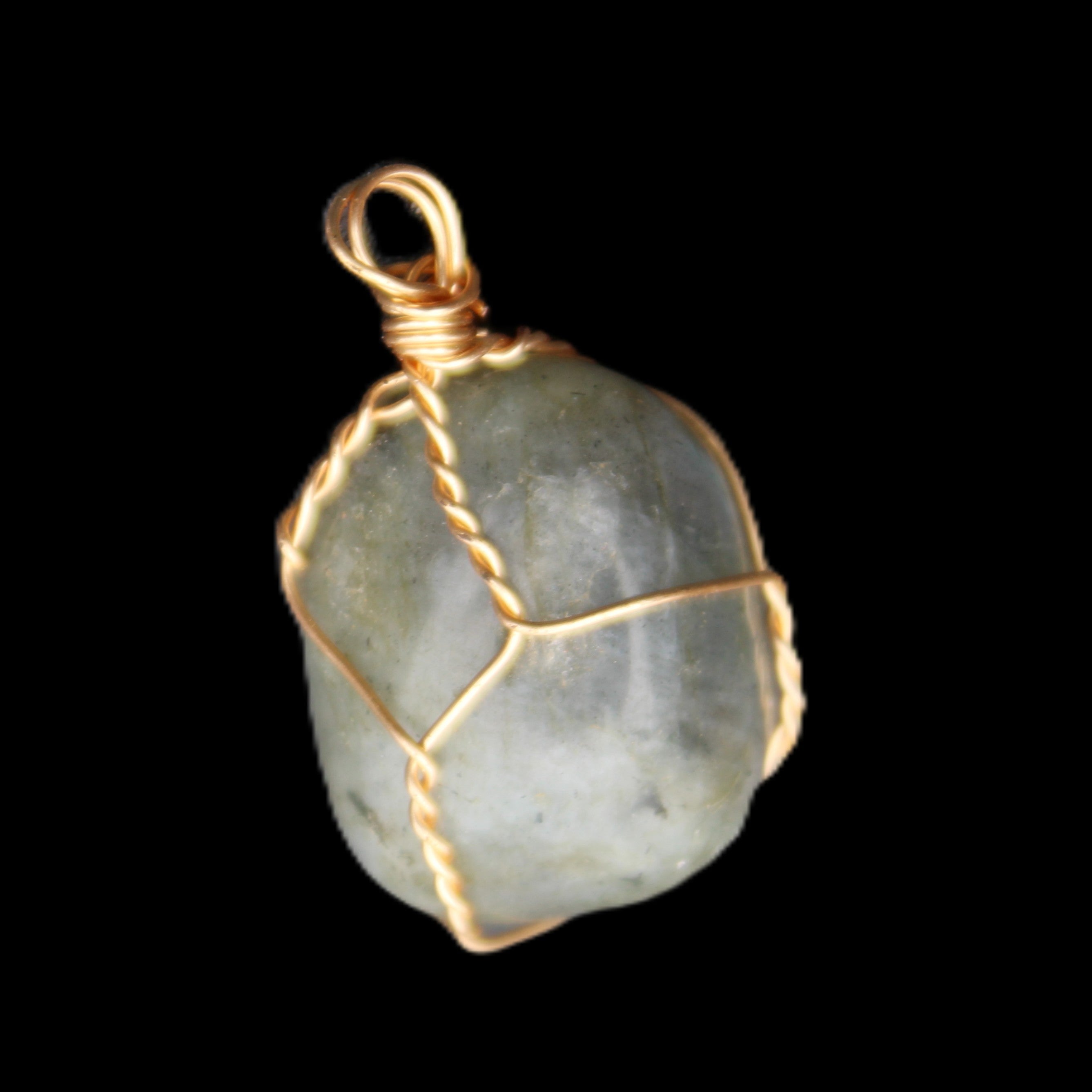 Labradorite wire wrapped pendant 18*15*23mm 10g in sunlight - Rocks and Things Store