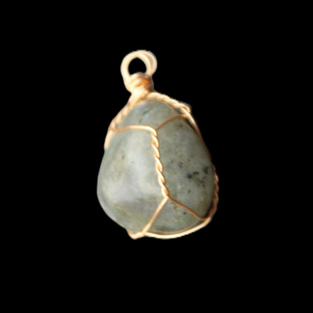 Labradorite wire wrapped pendant 18*15*23mm 10g in sunlight - Rocks and Things Store