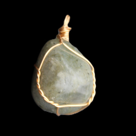 Labradorite wire wrapped pendant 18*15*23mm 10g in sunlight - Rocks and Things Store