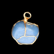 Blue Aventurine wire wrapped pendant 20*10mm 8.8g in sunlight - Rocks and Things Store