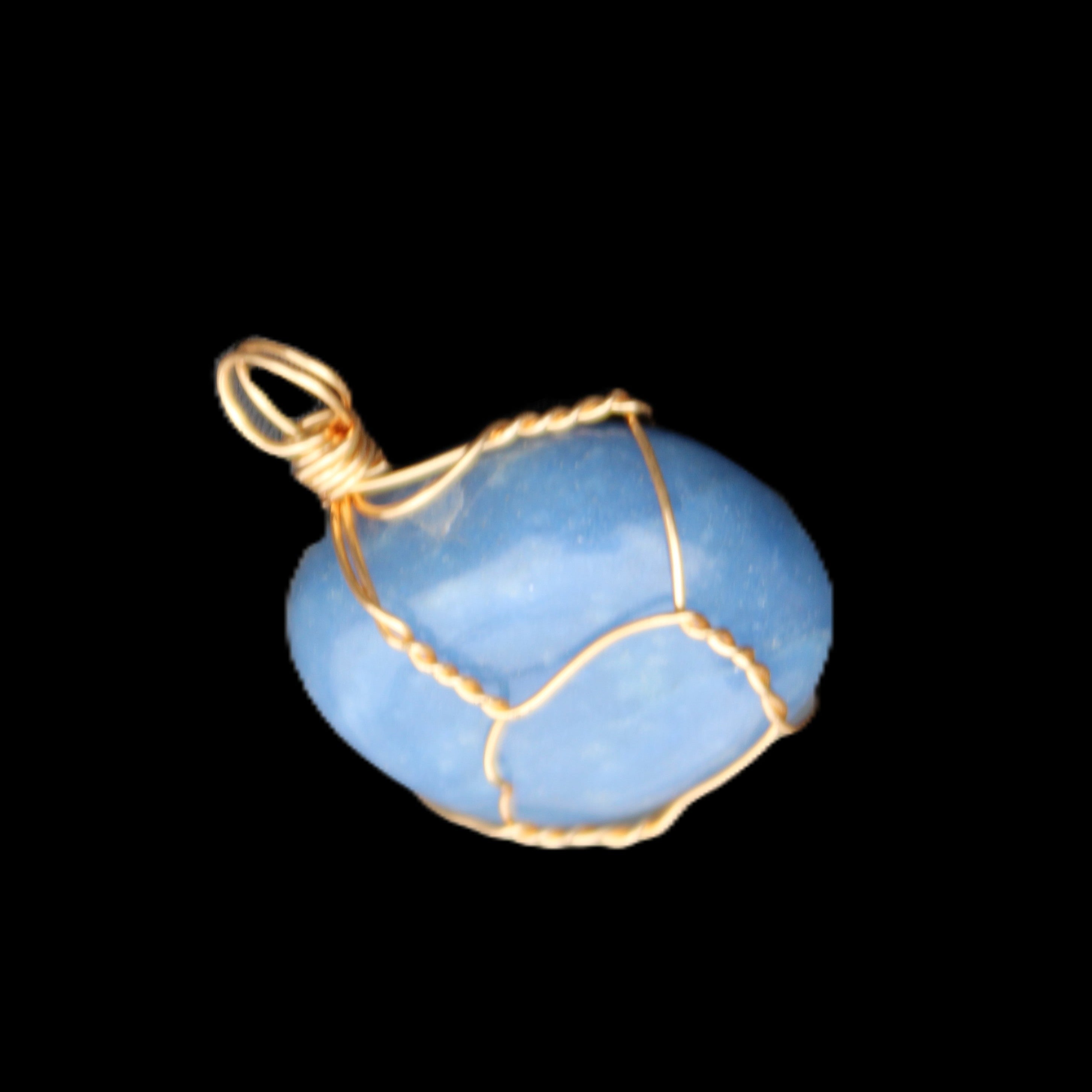 Blue Aventurine wire wrapped pendant 20*10mm 8.8g in sunlight - Rocks and Things Store