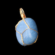 Blue Aventurine wire wrapped pendant 20*10mm 8.8g in sunlight - Rocks and Things Store