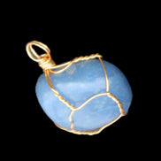 Blue Aventurine wire wrapped pendant 20*10mm 8.8g in sunlight - Rocks and Things Store