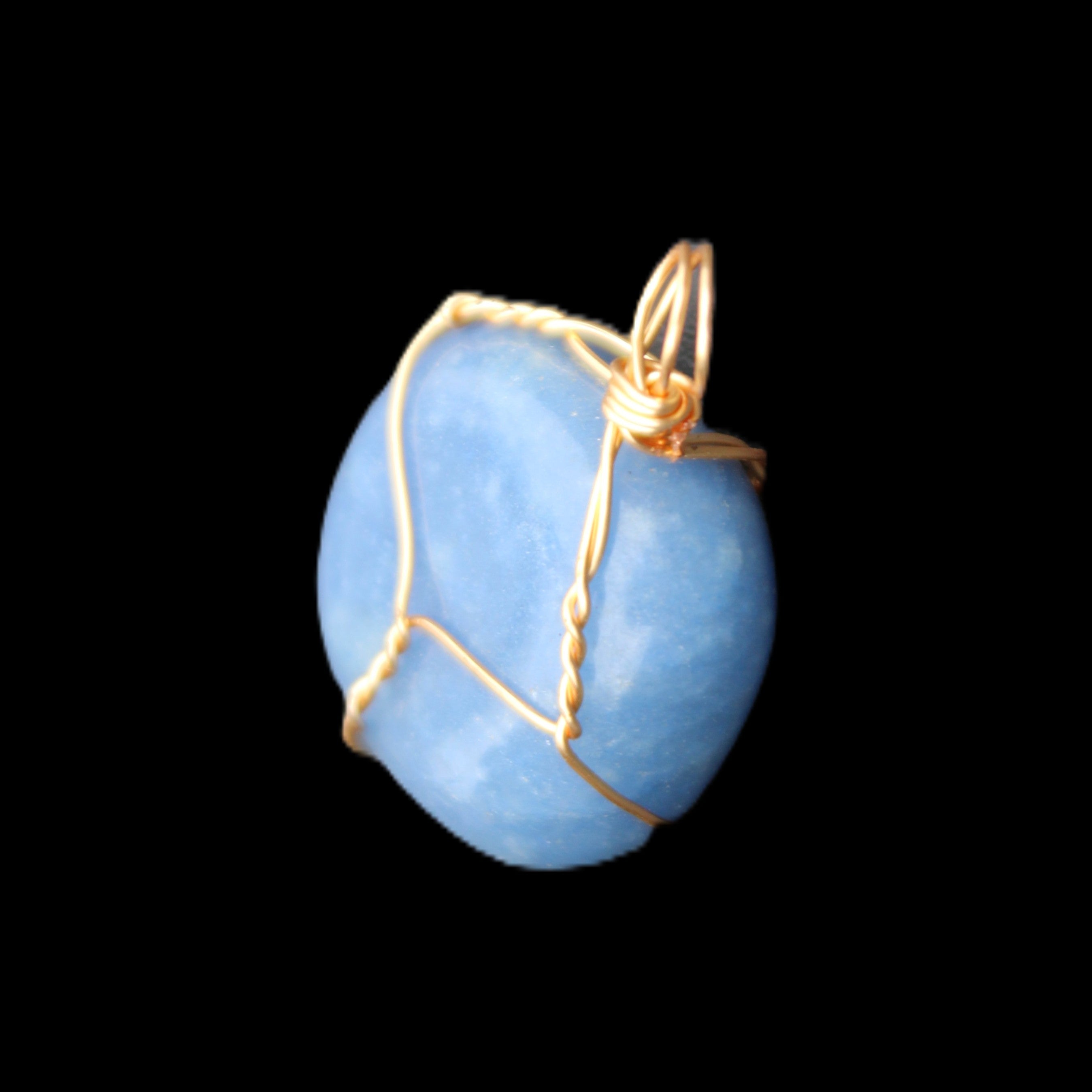 Blue Aventurine wire wrapped pendant 20*10mm 8.8g in sunlight - Rocks and Things Store