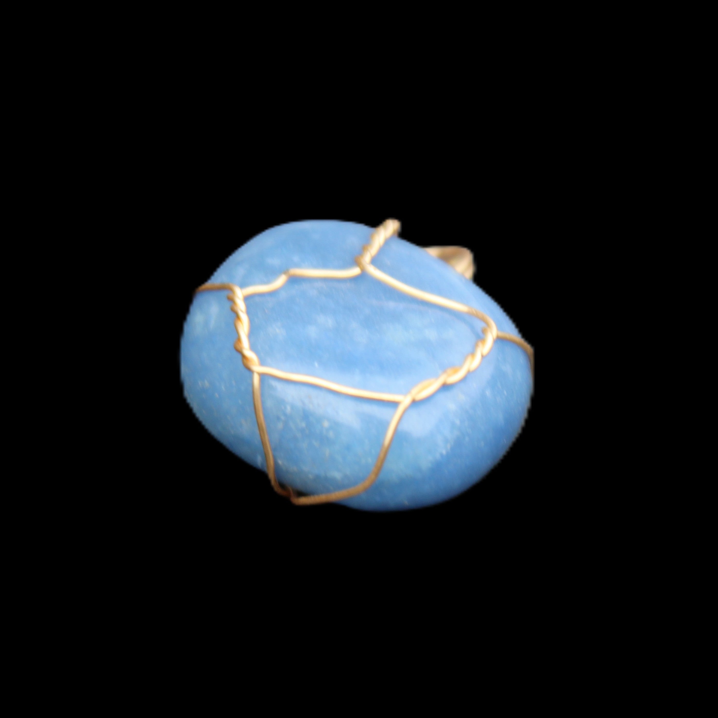Blue Aventurine wire wrapped pendant 20*10mm 8.8g in sunlight - Rocks and Things Store