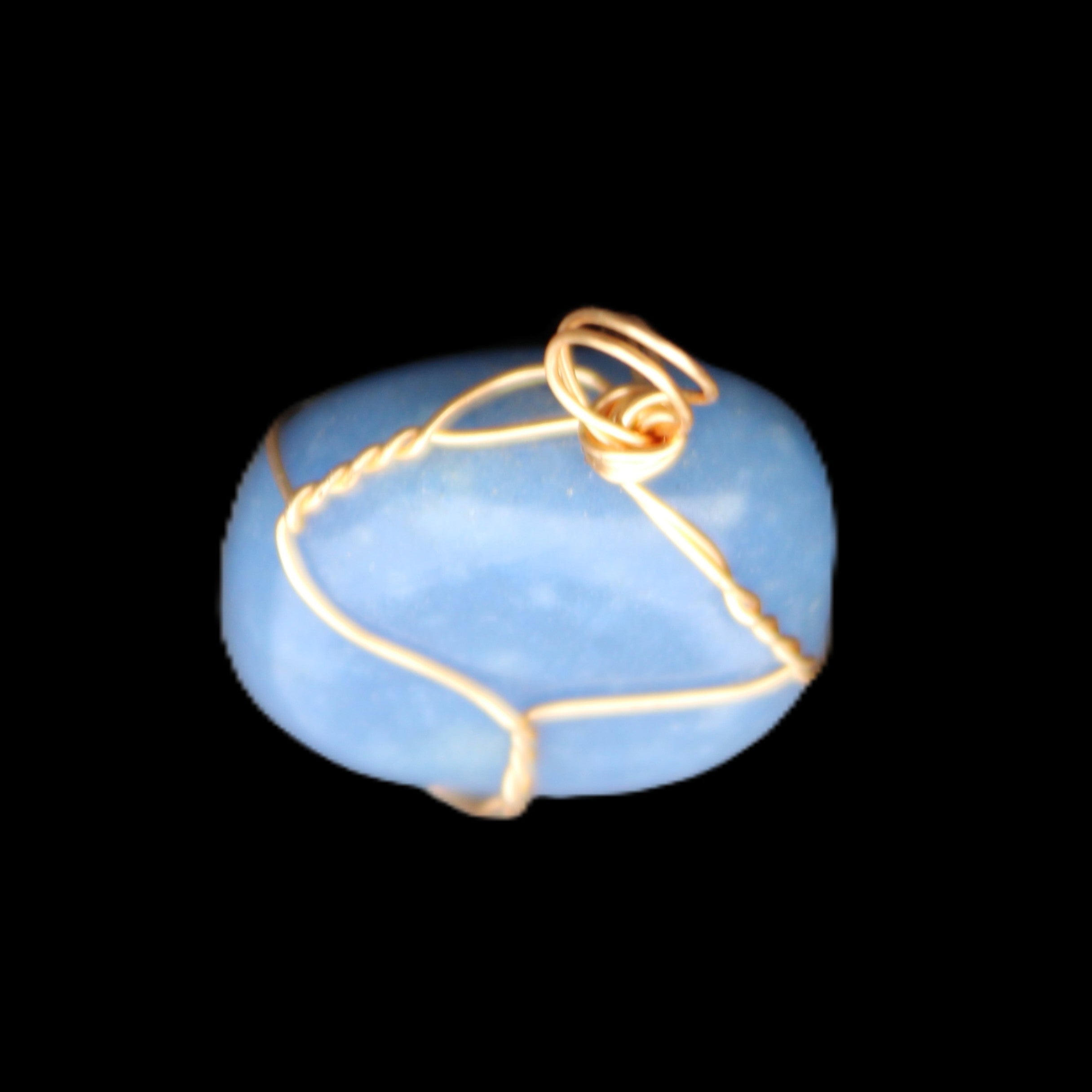 Blue Aventurine wire wrapped pendant 20*10mm 8.8g in sunlight - Rocks and Things Store
