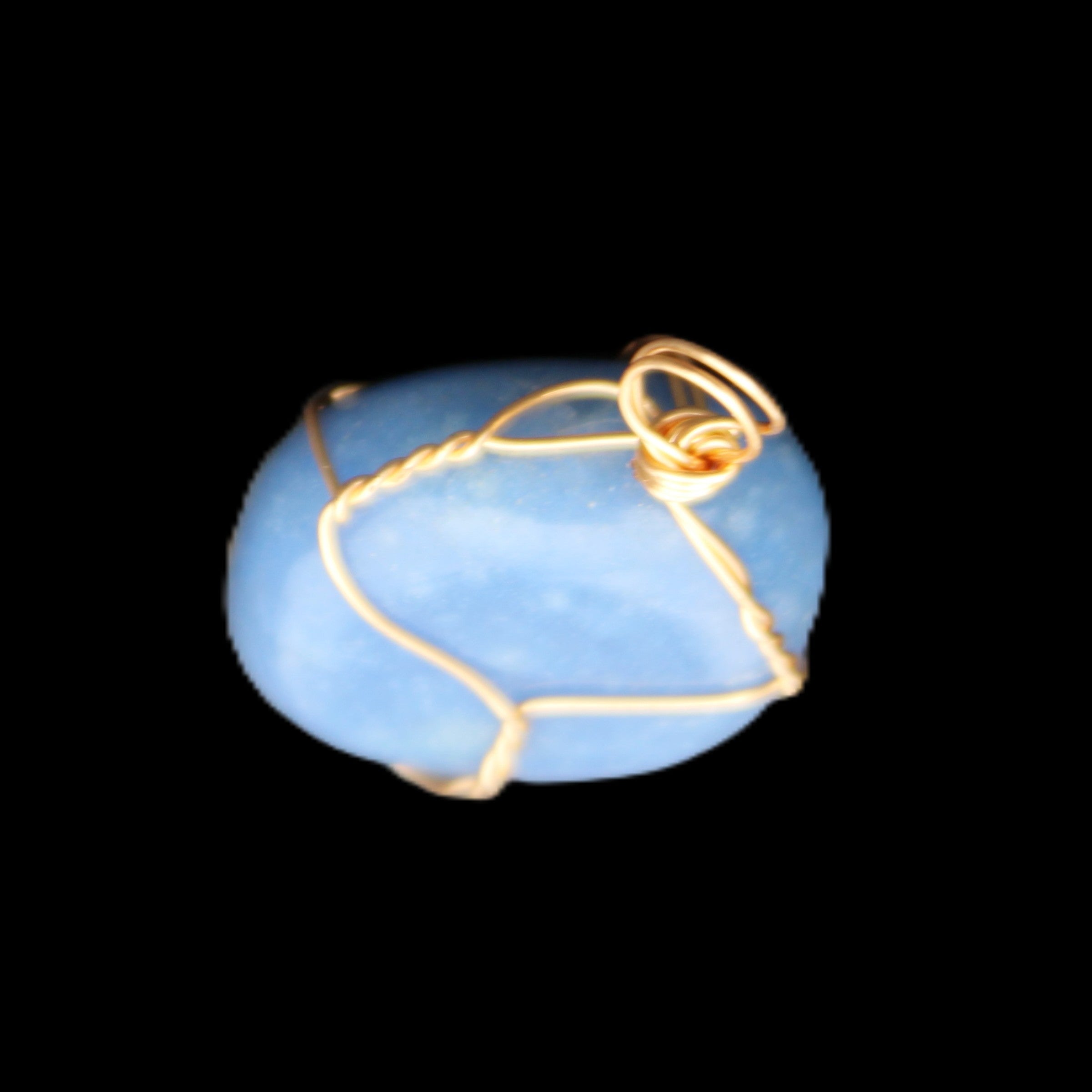 Blue Aventurine wire wrapped pendant 20*10mm 8.8g in sunlight - Rocks and Things Store