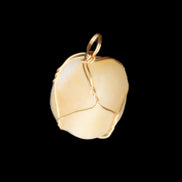 Yellow Calcite wire wrapped pendant 19*14*22mm 10g in sunlight - Rocks and Things Store