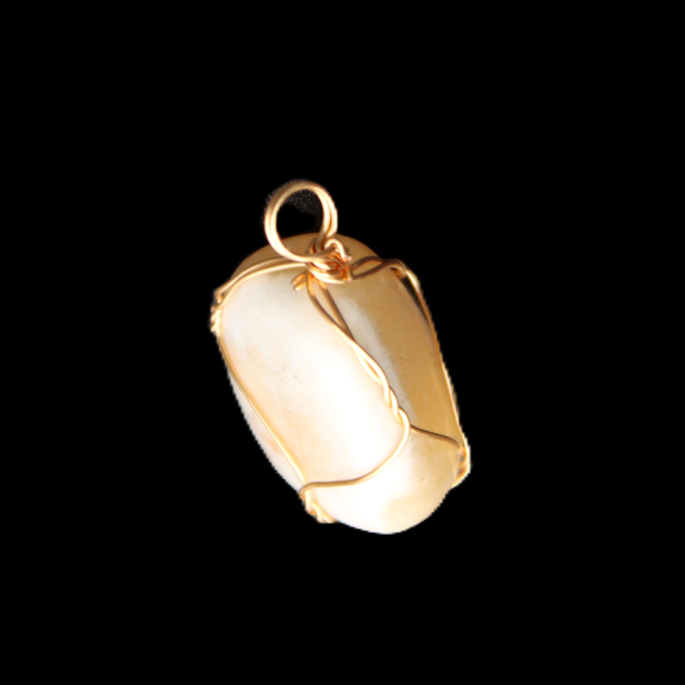Yellow Calcite wire wrapped pendant 19*14*22mm 10g in sunlight - Rocks and Things Store
