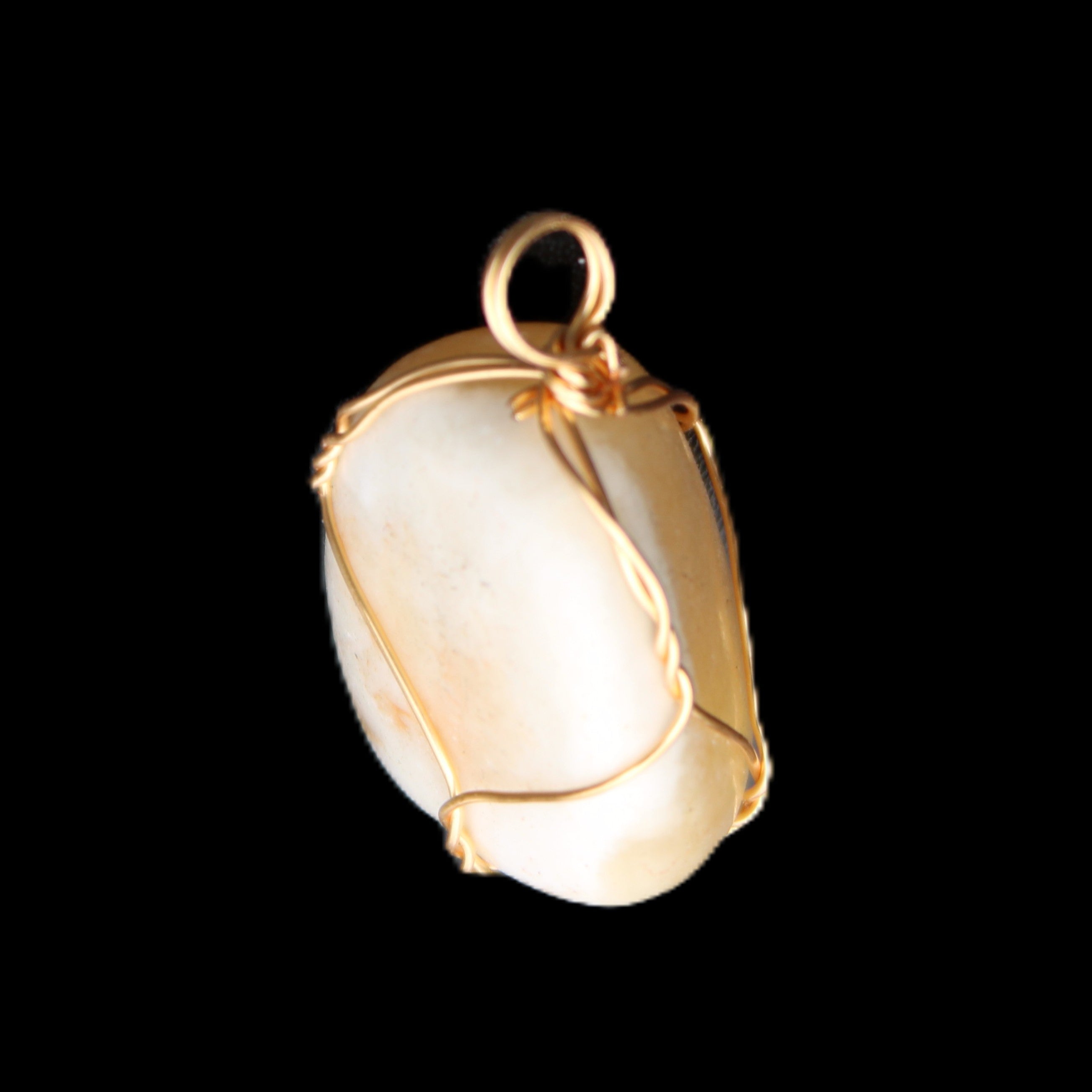 Yellow Calcite wire wrapped pendant 19*14*22mm 10g in sunlight - Rocks and Things Store