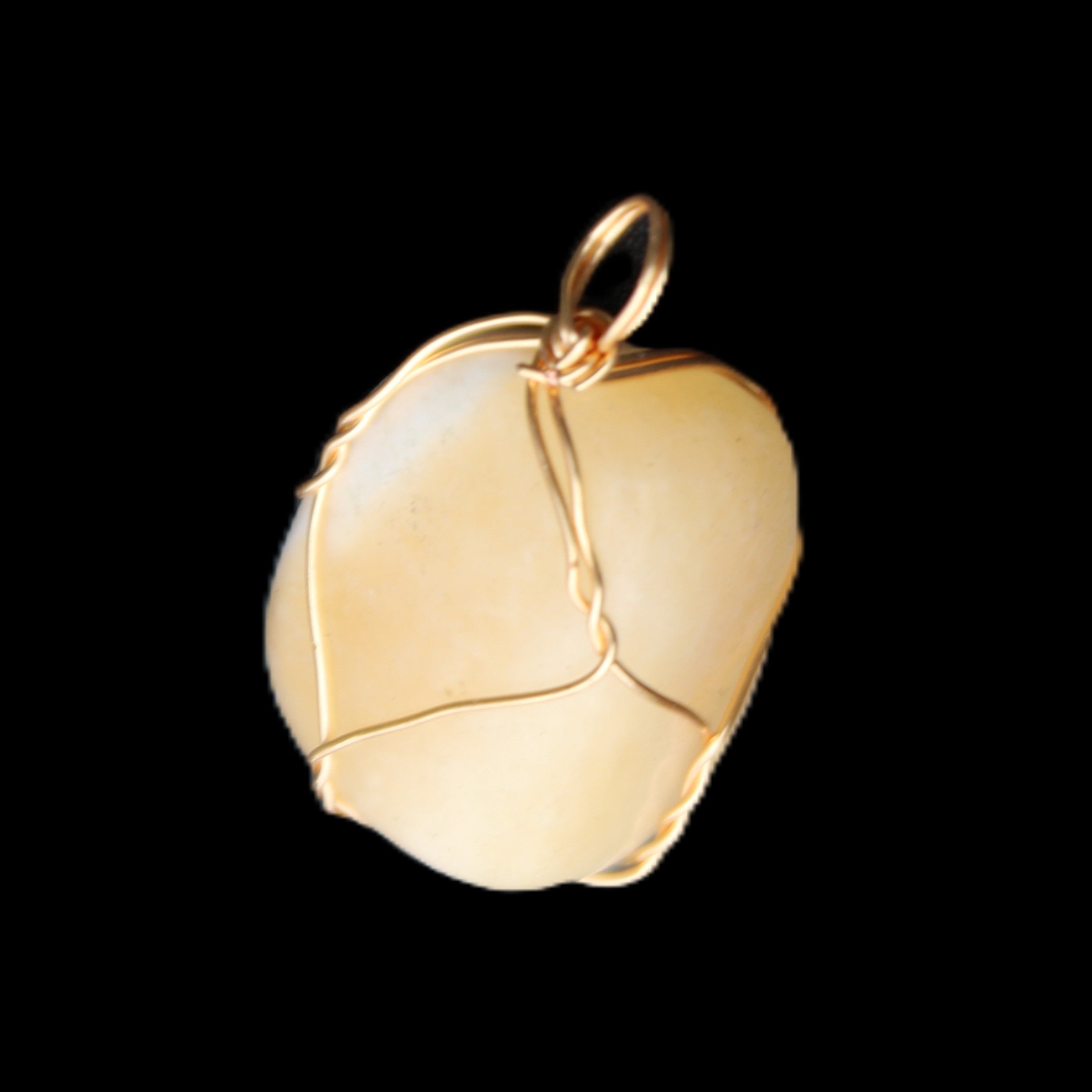 Yellow Calcite wire wrapped pendant 19*14*22mm 10g in sunlight - Rocks and Things Store