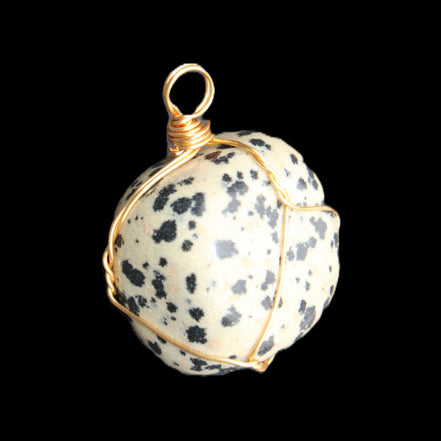Leopard Stone wire wrapped pendant 23*16mm 18g in sunlight - Rocks and Things Store