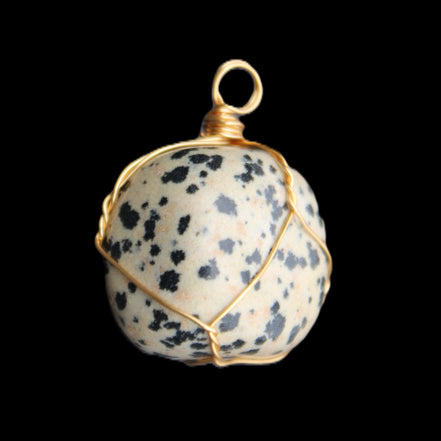 Leopard Stone wire wrapped pendant 23*16mm 18g in sunlight - Rocks and Things Store