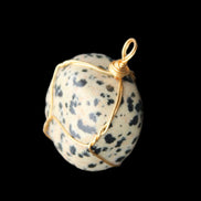 Leopard Stone wire wrapped pendant 23*16mm 18g in sunlight - Rocks and Things Store