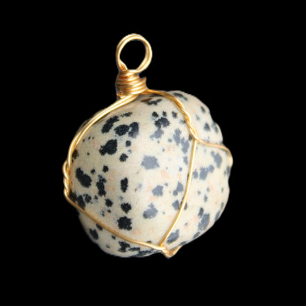 Leopard Stone wire wrapped pendant 23*16mm 18g in sunlight - Rocks and Things Store