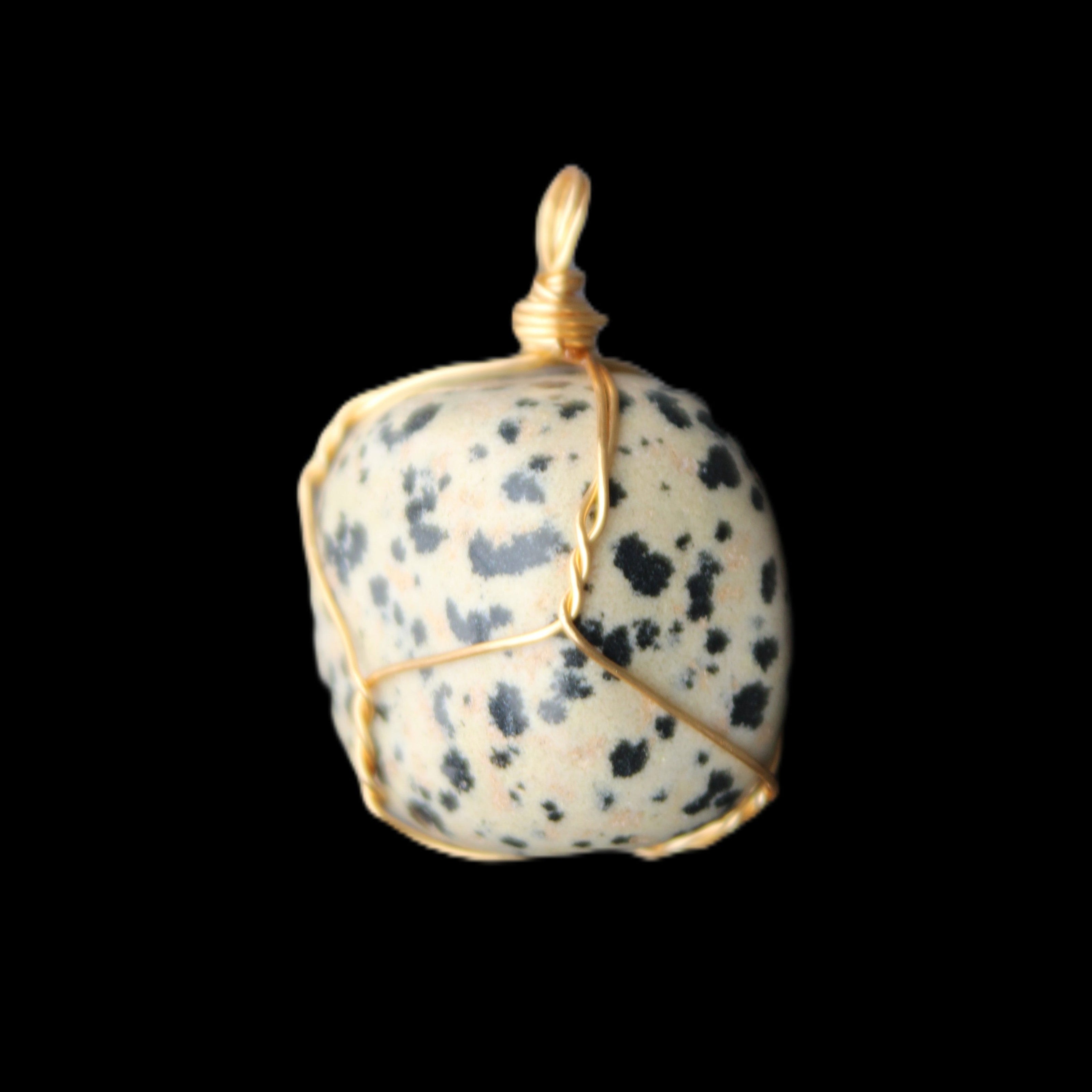 Leopard Stone wire wrapped pendant 23*16mm 18g in sunlight - Rocks and Things Store