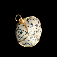 Leopard Stone wire wrapped pendant 23*16mm 18g in sunlight - Rocks and Things Store