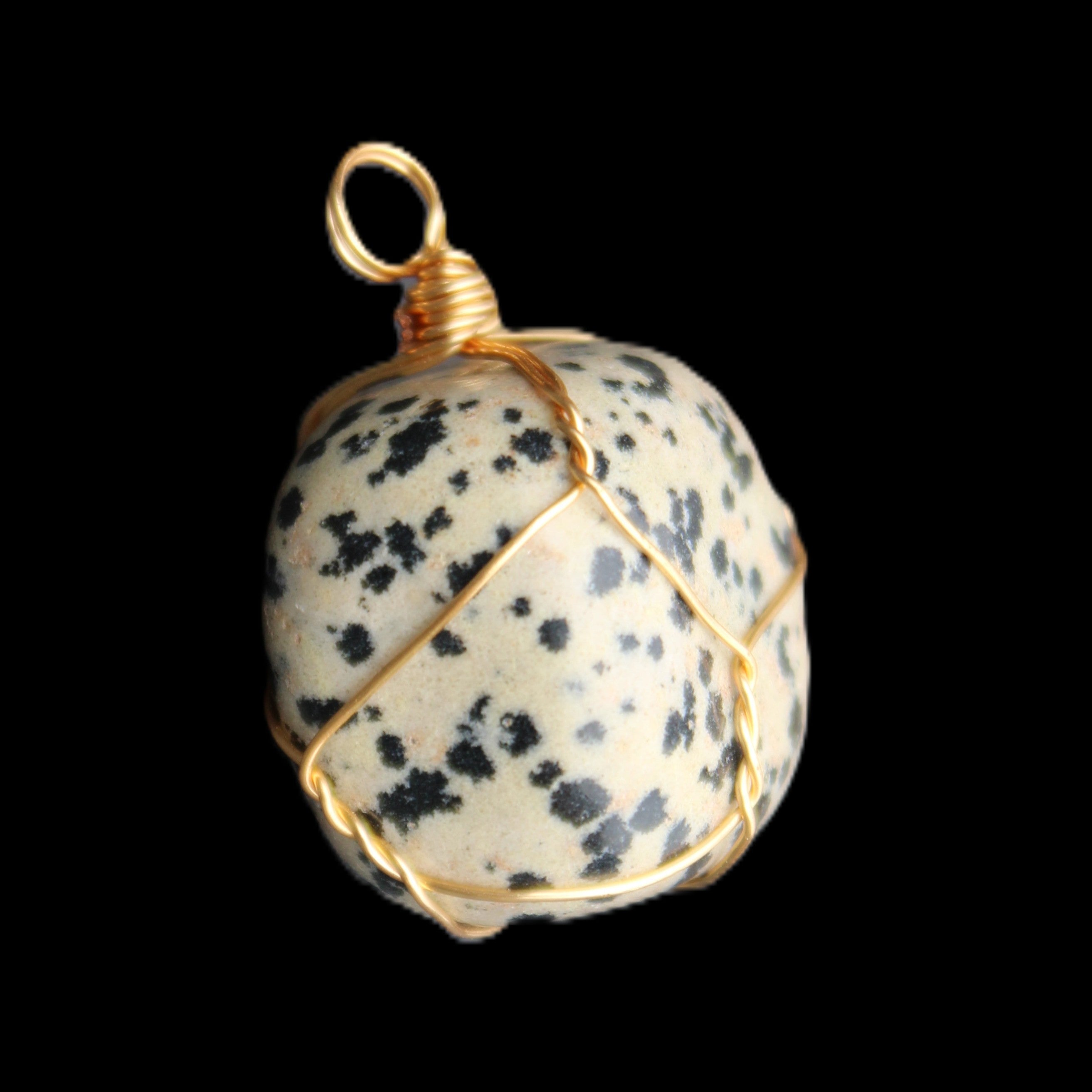 Leopard Stone wire wrapped pendant 23*16mm 18g in sunlight - Rocks and Things Store
