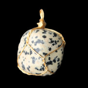 Leopard Stone wire wrapped pendant 23*16mm 18g in sunlight - Rocks and Things Store